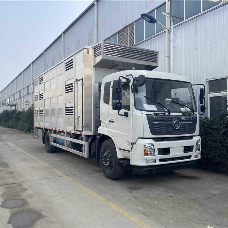 前四后八东风雏猪运输车场内转运空调拉猪车全铝合金单桥拉猪车