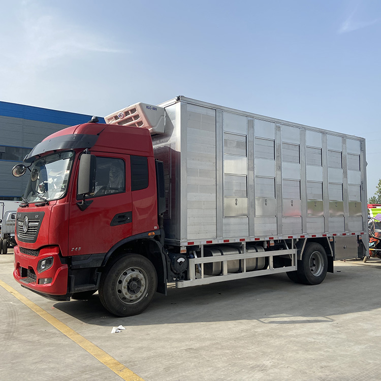 实用的恒温拉猪车柳汽三轴大猪转运车正邦集团升降转猪车