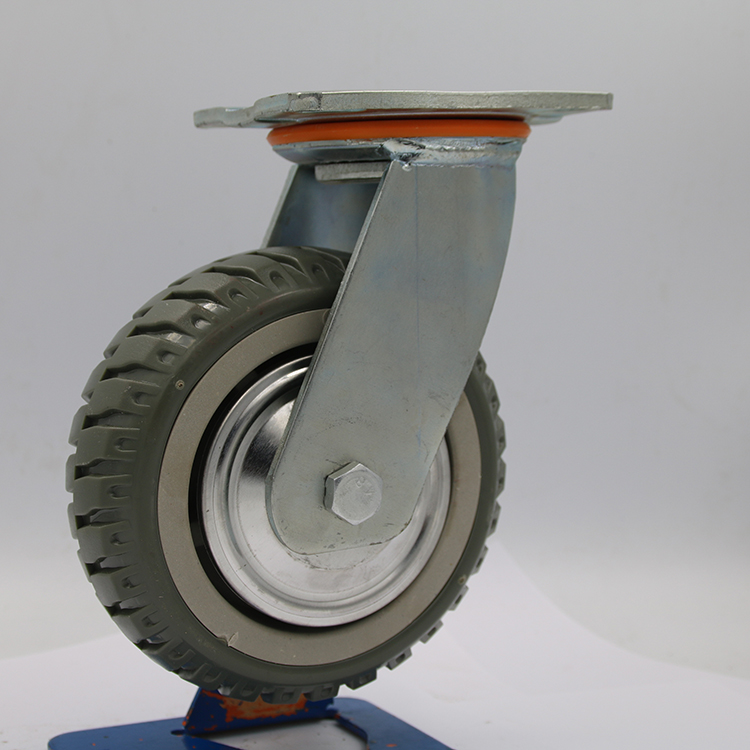 灰烽火脚轮工业载重型万向轮360度旋转滚珠轴承