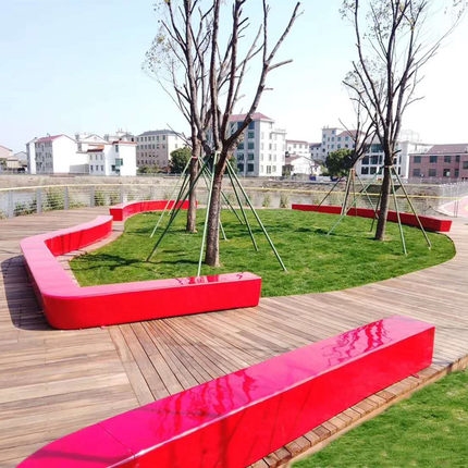 树池座椅坐凳 玻璃钢树池座椅 户外休闲坐凳座椅  来图来样加工制作 腾跃环保 