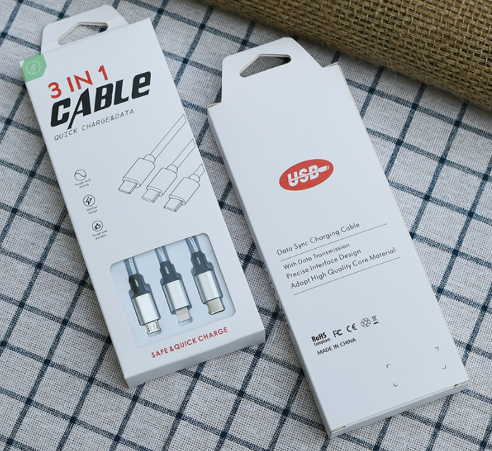 数据线包装盒一拖三数据线包装手机数据线包装三合一数据线盒