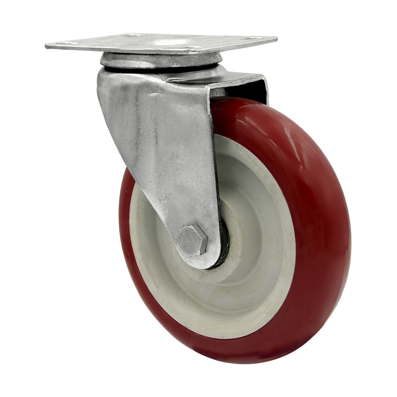 源头厂家聚氨酯轮工业静音红轮万向轮生产厂家