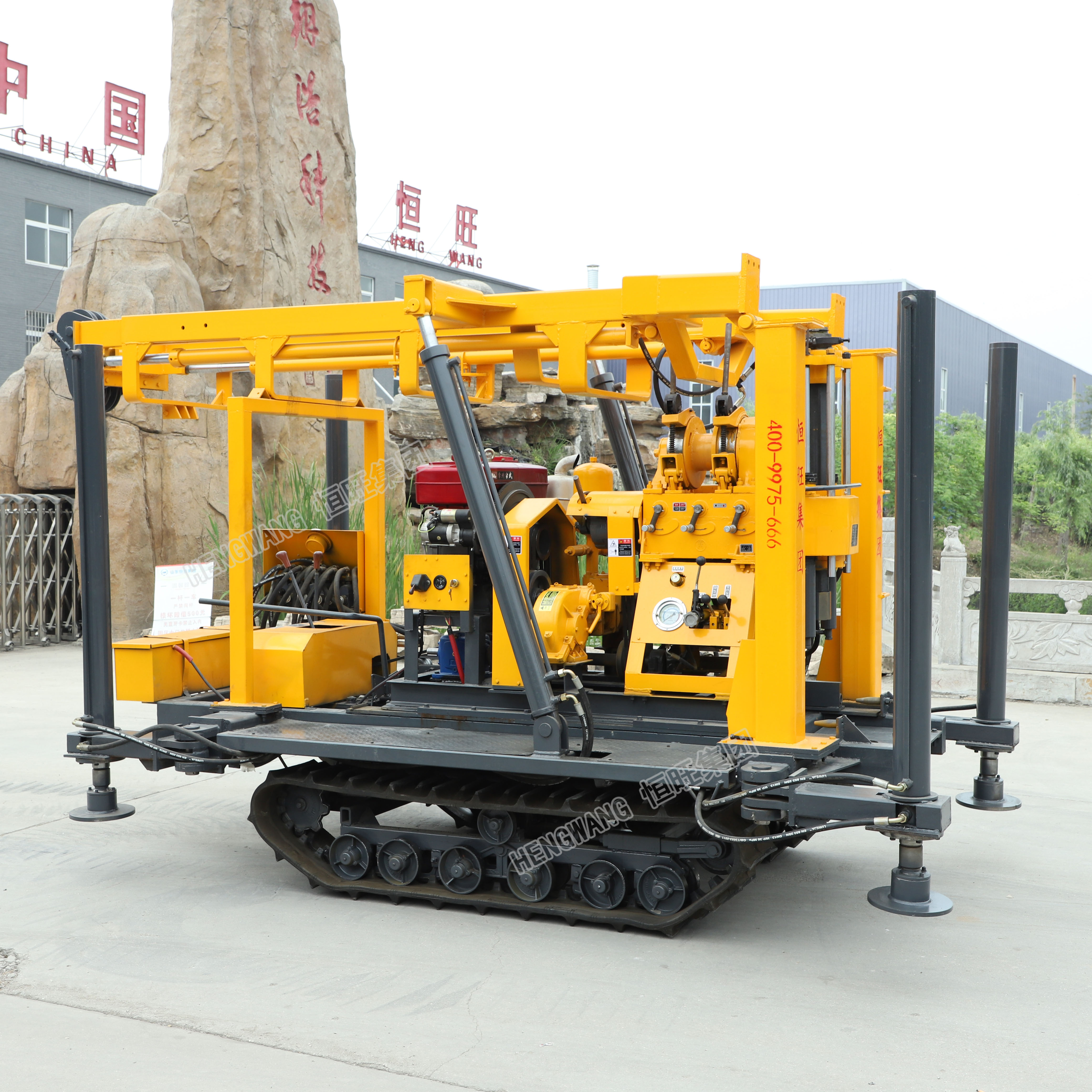 履带式水井钻机230米全液压水井钻机家用打井机