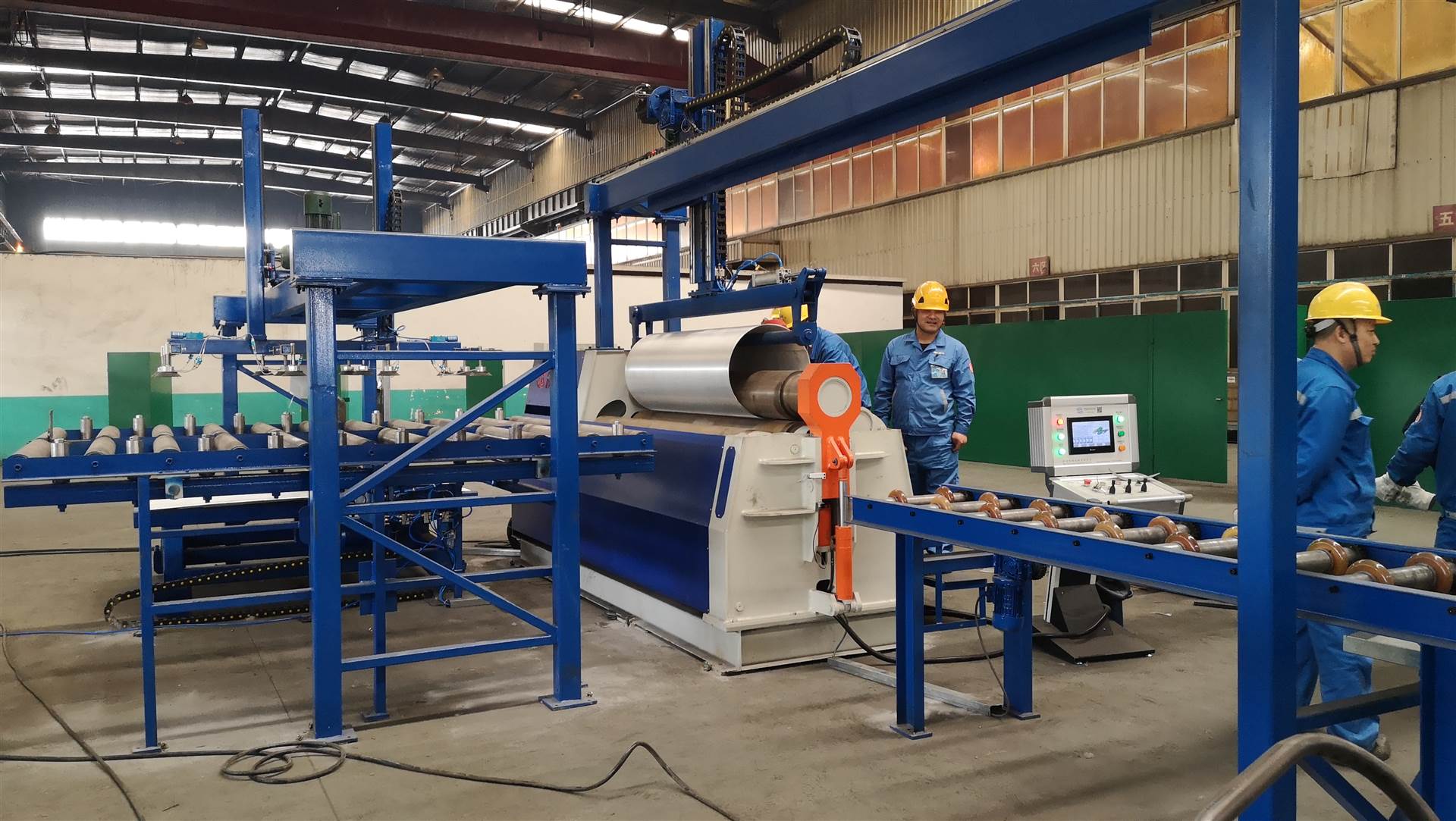 南通宣均mclw12scx系列全气瓶四辊卷板机生产线