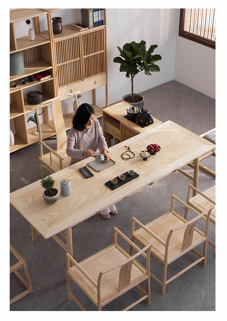 上海新中式实木茶桌椅功夫茶几茶桌椅子客厅茶桌大板1米8泡茶台桌