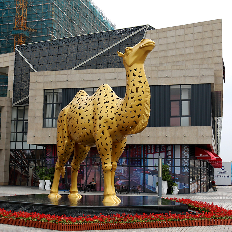 骆驼不锈钢雕塑度假区文化广场不锈钢雕塑杜克实业