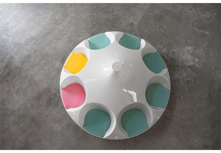 玻璃钢圆形座椅酒店别墅创意休息椅沈阳机场公共空间坐凳