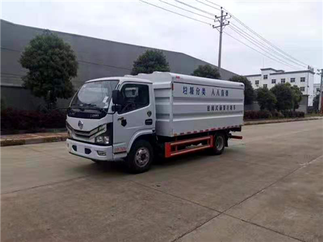 東風多利卡5方全密閉式桶裝垃圾運輸車  一車多用