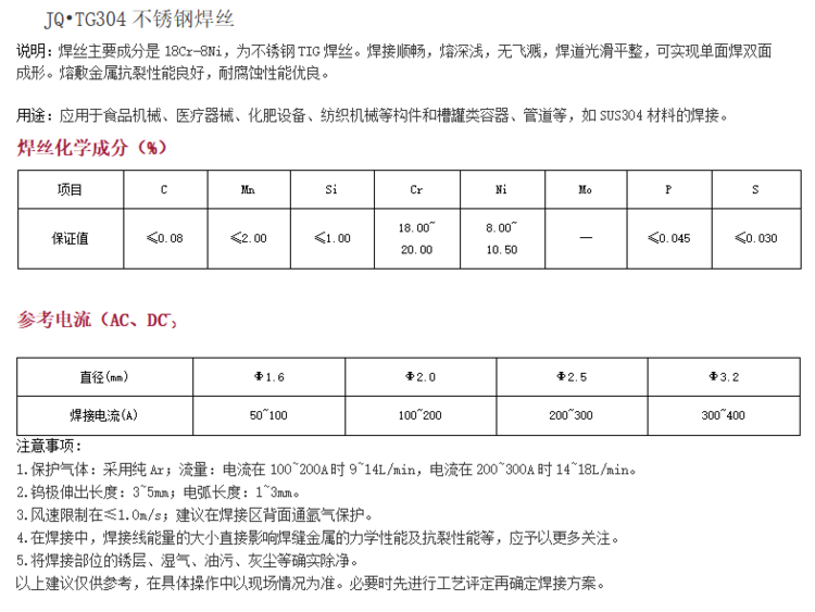 金桥jqtg304不锈钢焊丝不锈钢氩弧焊丝s304焊丝er304焊丝