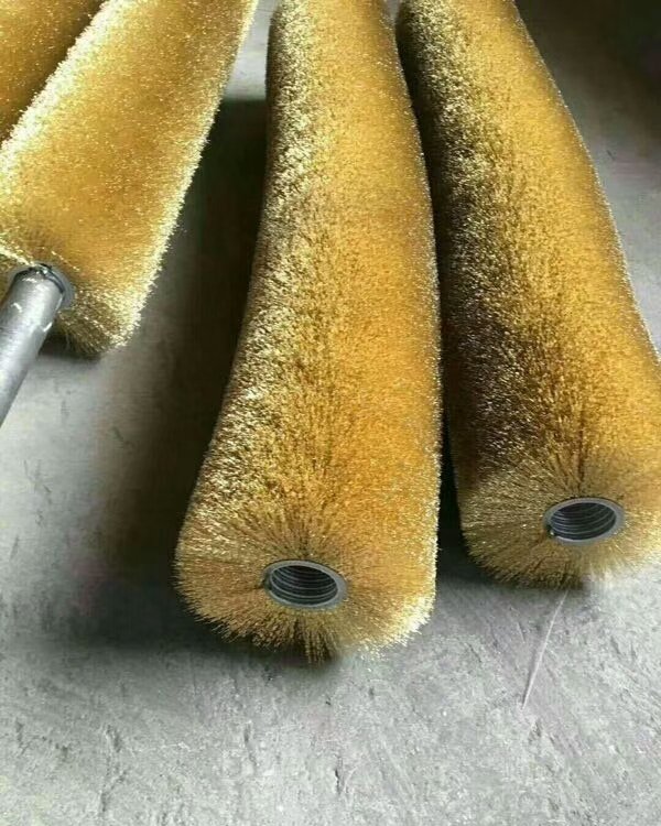 砖厂沙厂滚筛网防堵眼钢丝辊刷打磨除锈抛光不锈钢镀铜耐磨毛刷