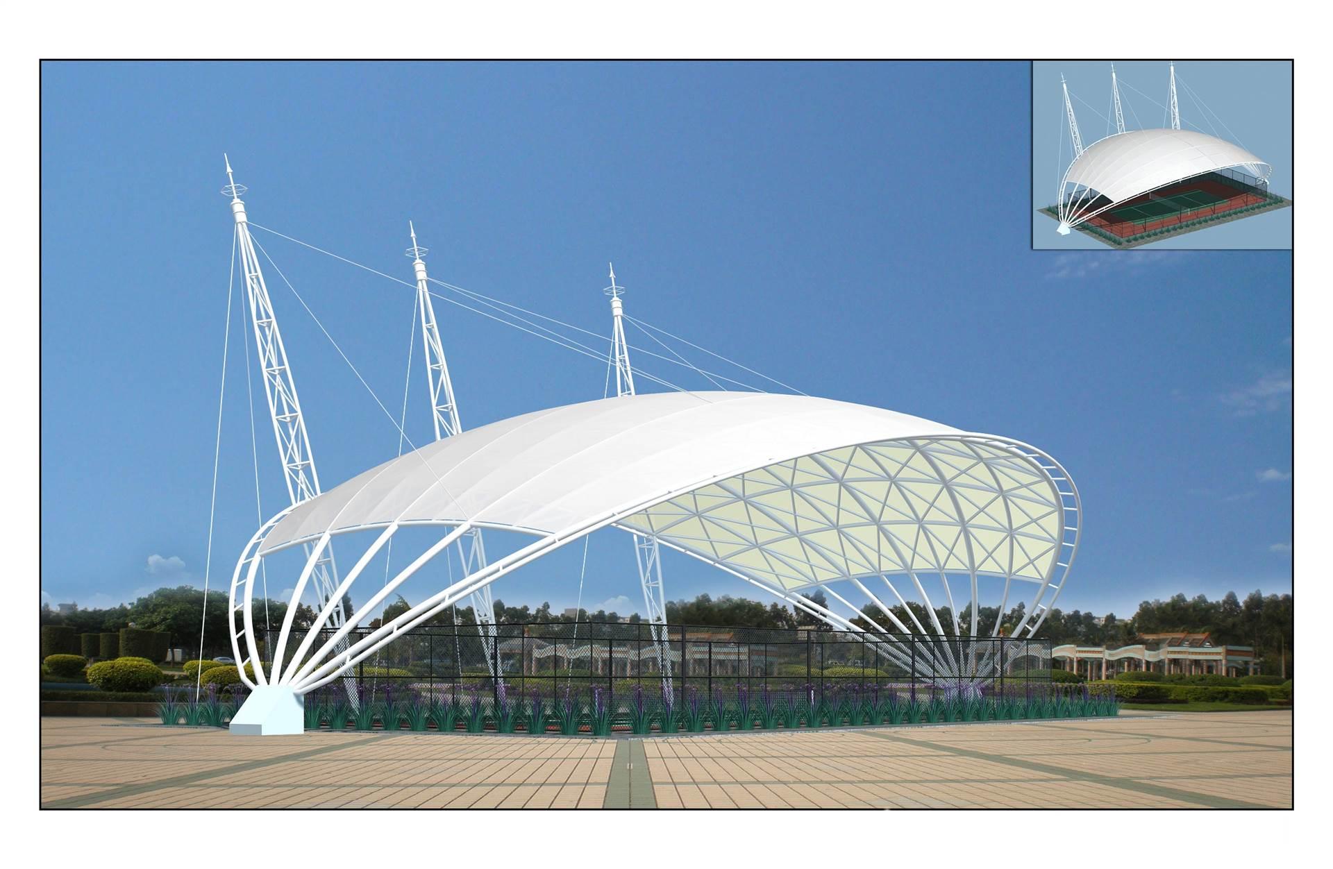 空间膜膜结构张拉膜停车棚设计研发找广东筑恒