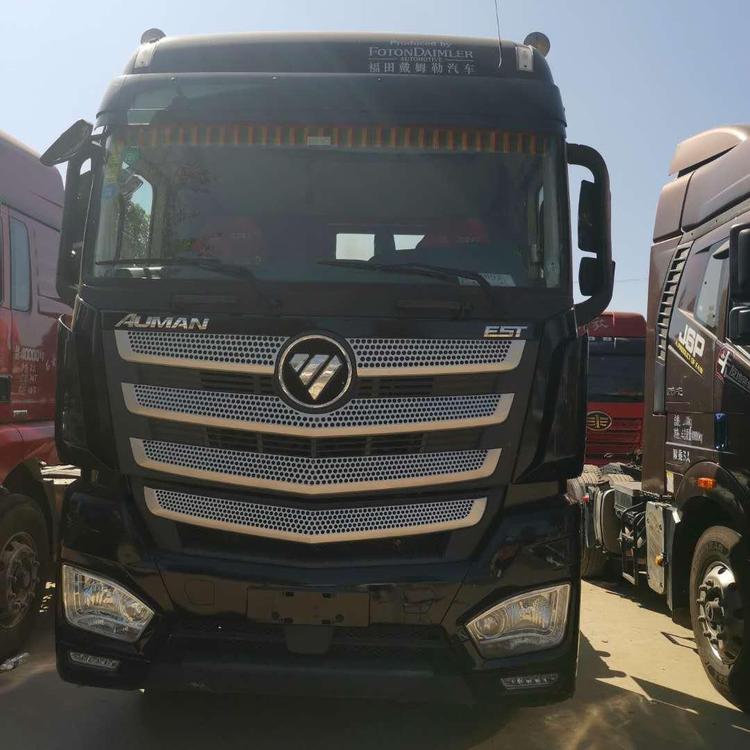 欧曼牌运输牵引车头 二手双导牵引车 前四后八9.6米高栏牵引车