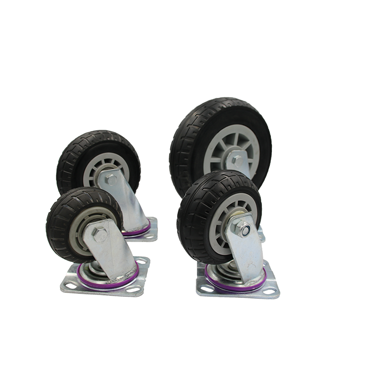 塑芯轻型橡胶万向轮6203滚珠轴承防滑轮面设计