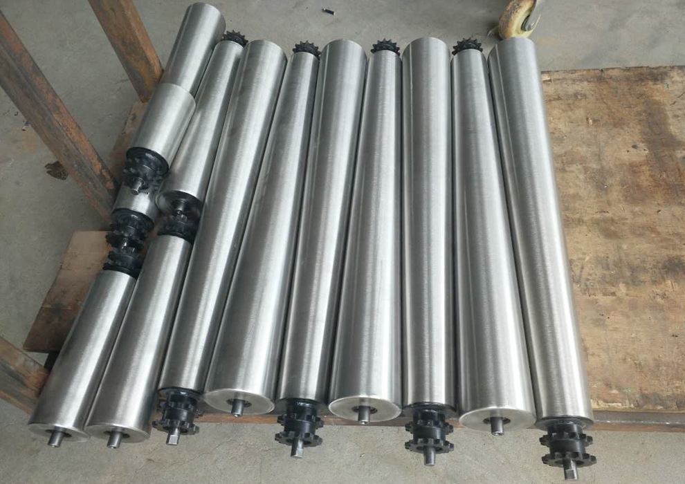 90度转弯机锥形滚筒单双排齿轮锥形滚筒