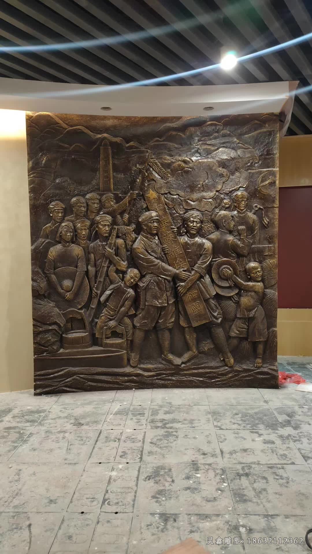 人物浮雕城市景观铜雕