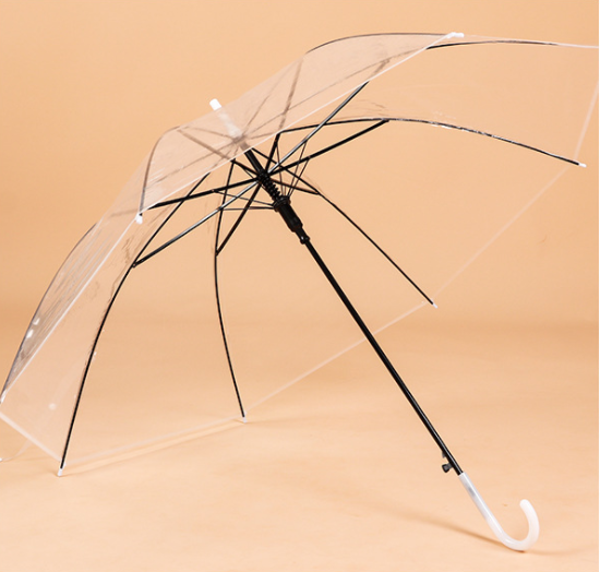 8骨透明白色雨伞透明雨伞批发雨伞