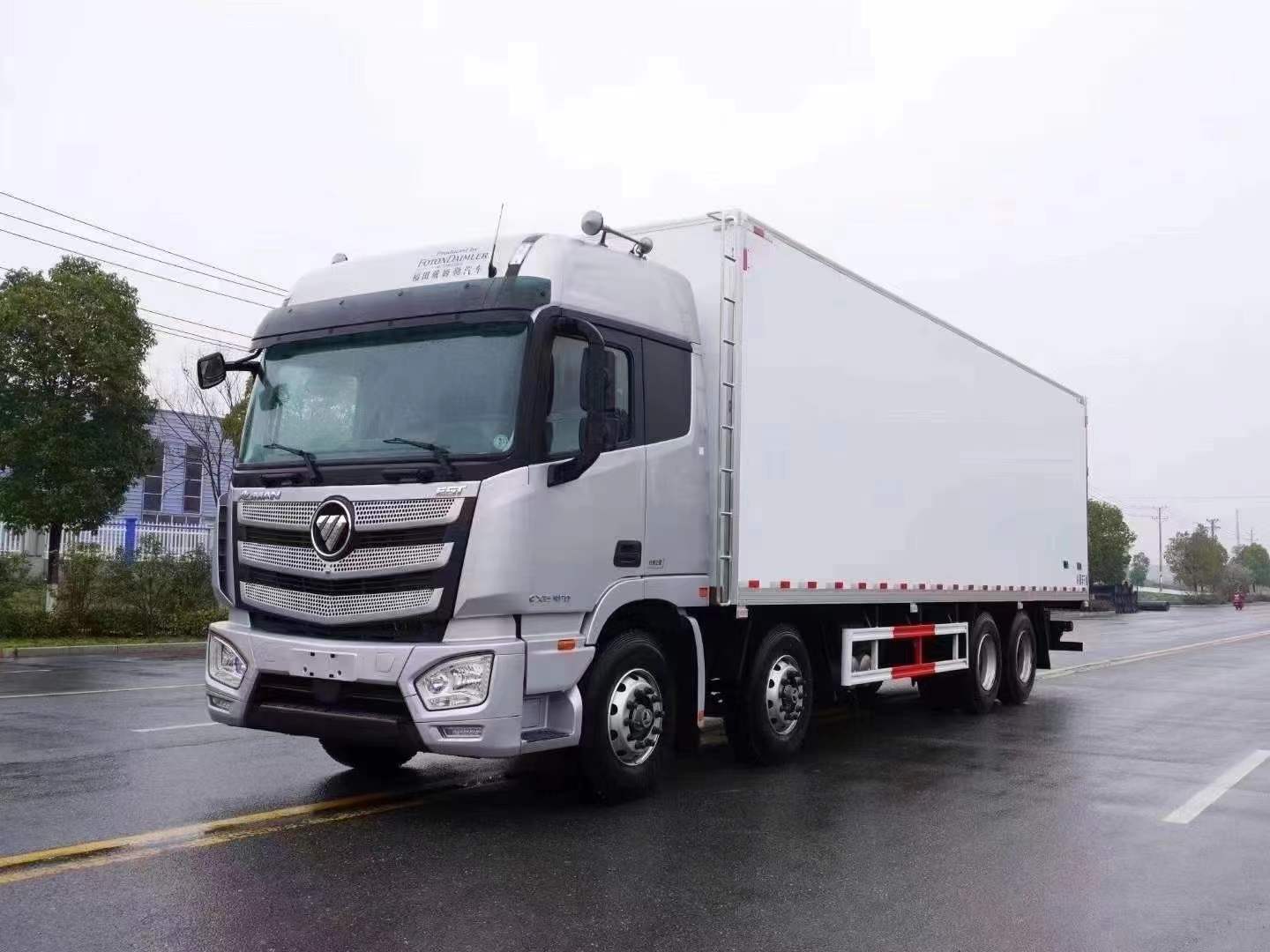 福田欧曼96米冷藏车前四后八肉钩冷链运输车屠宰厂专用冷藏车