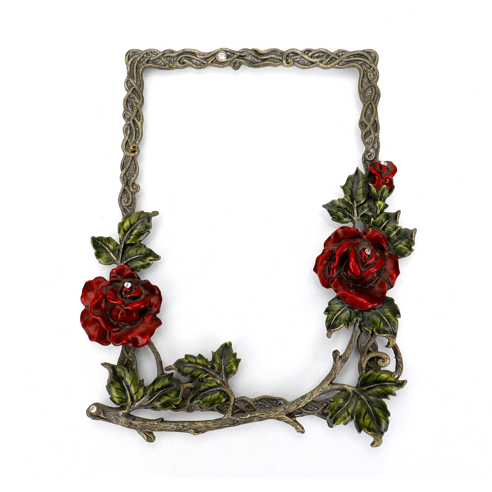 定做金属玫瑰花相框 家居摆件装饰点缀 合金工艺品定制加工