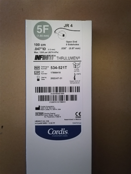 供应强生cordis康蒂思导引导管6fxbrca67012600