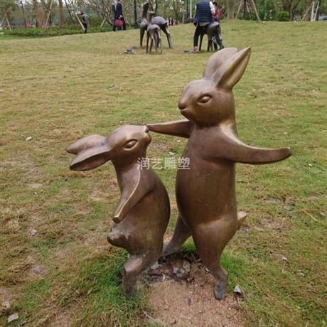 景区铜雕兔子雕塑