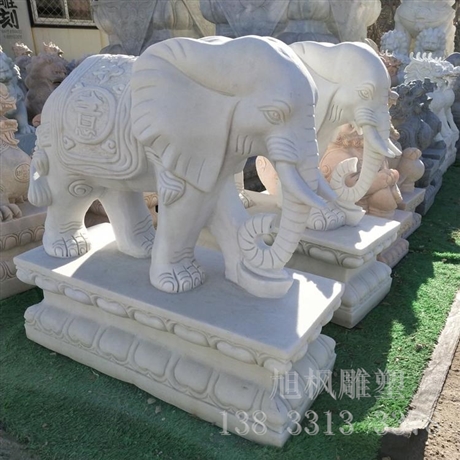 石雕大象 汉白玉大象