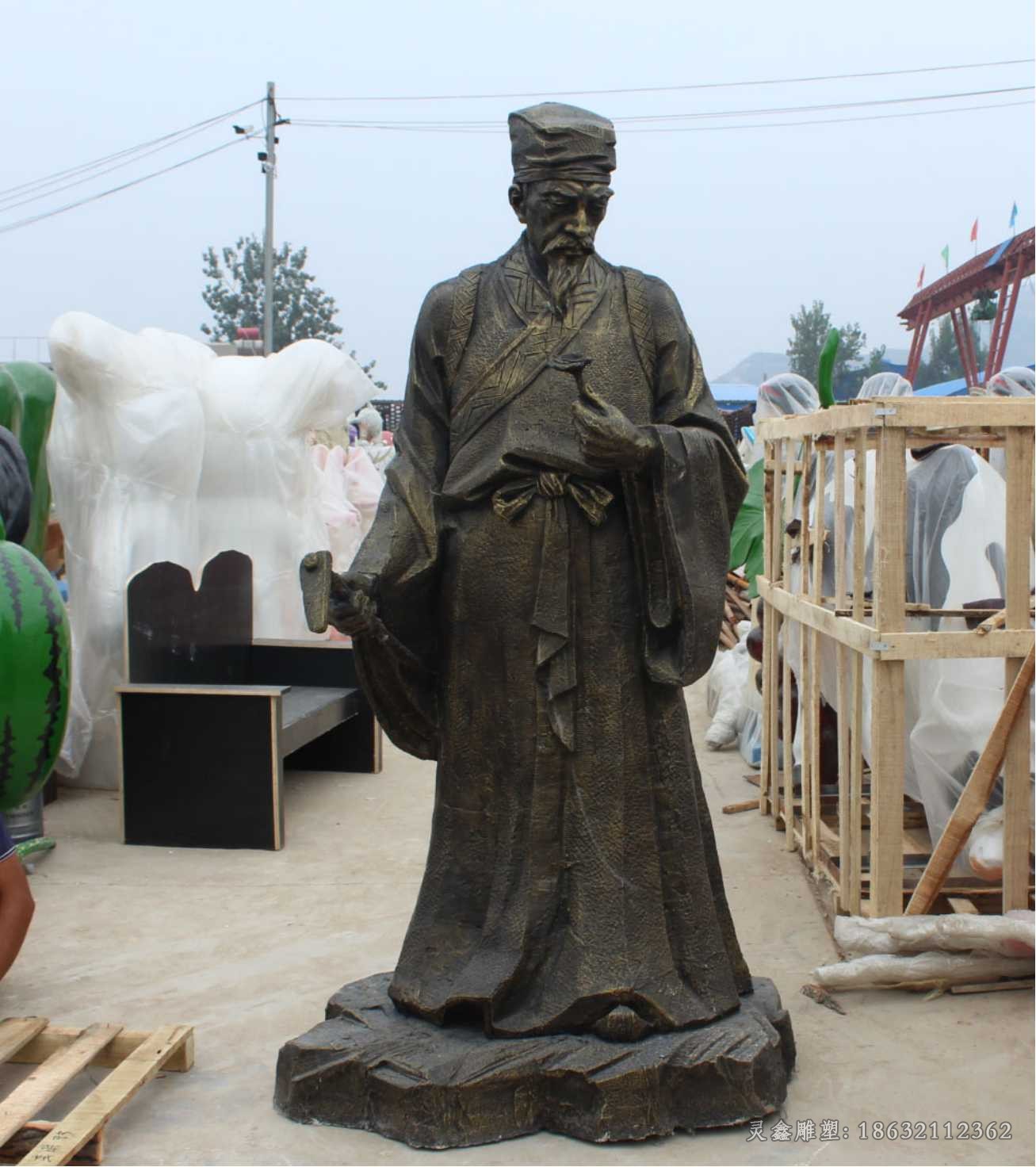 河北灵鑫园林雕塑工程有限公司 医院雕塑 >名医李时珍城市人物铜雕