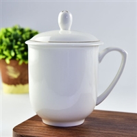厂家批发简约骨瓷大容量茶水 会议办公杯子 创意陶瓷老板盖杯可定制LOGO