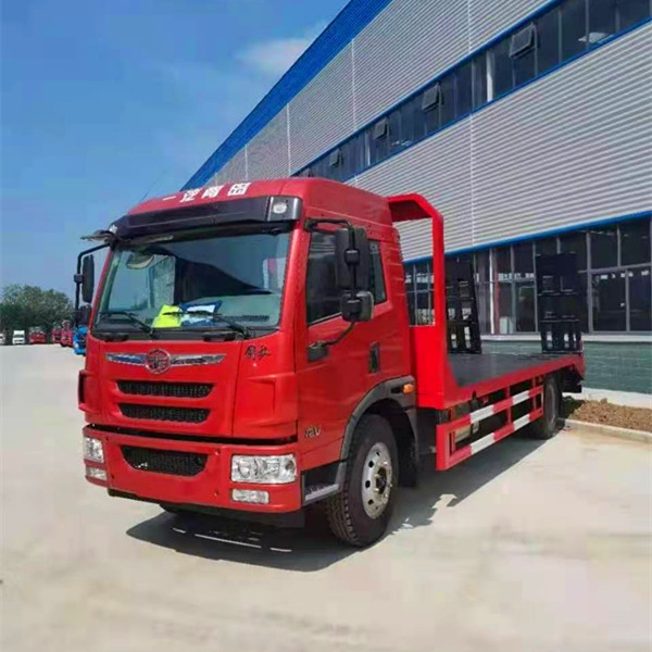 解放龙v国六单桥平板拖车板长含斜坡65米拖板车