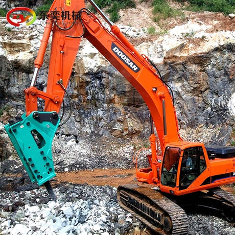 挖机炮锤碎混凝土路面炮头液压破碎锤