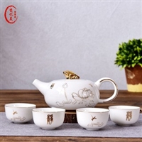 家用茶具套装骨瓷功夫茶具 金边商务礼品定制 创意骨瓷陶瓷茶具套装