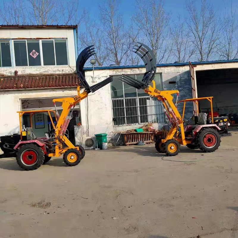 轮式装载机厂家小型农用小铲车液压抓草机抓木机液压单缸装载机