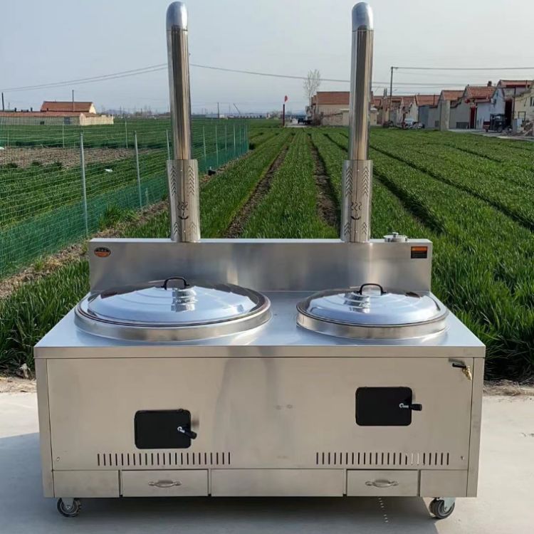 特锐德多功能不锈钢高原用柴火灶酒店柴火灶圆桌双门柴火灶tg36