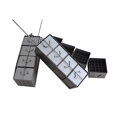 液氮罐圆形提筒提桶液氮不锈钢冻存架圆桶提篮10l50l