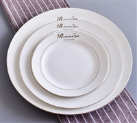厂家批发骨质瓷餐盘 家用陶瓷饭盘 可定制礼品餐具套装加logo