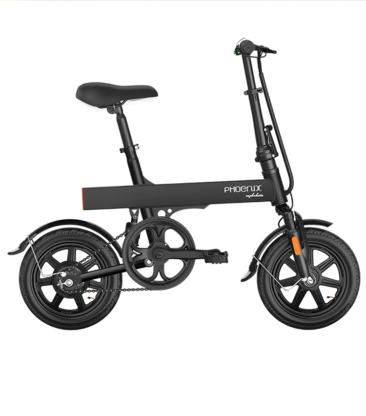 凤凰14寸折叠48v锂电池电动自行车代步代驾轻便迷你碟刹电动车
