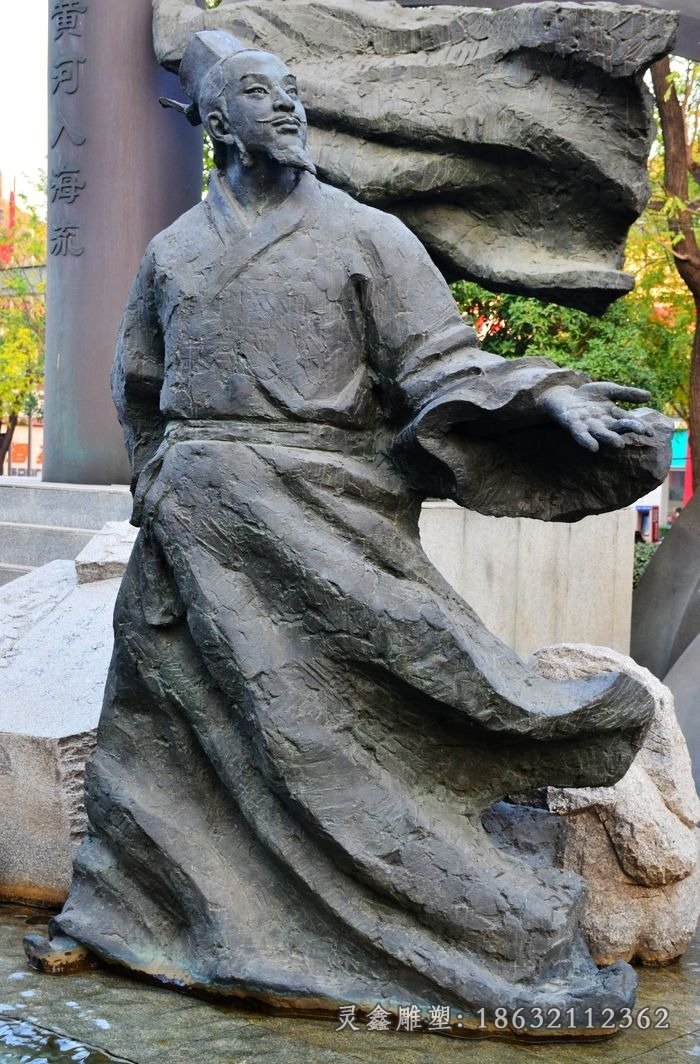 杜牧古代诗人铜雕