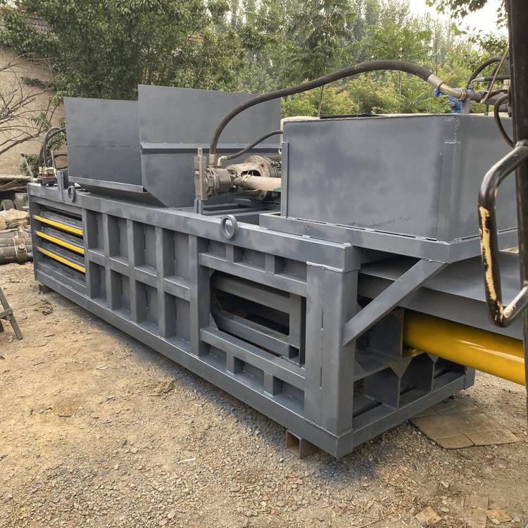 120吨小型卧式打包机 废纸板打包机 卧式废纸壳打包机 泓鑫