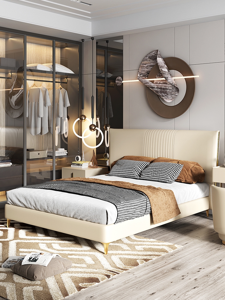 卧室家具轻奢皮床