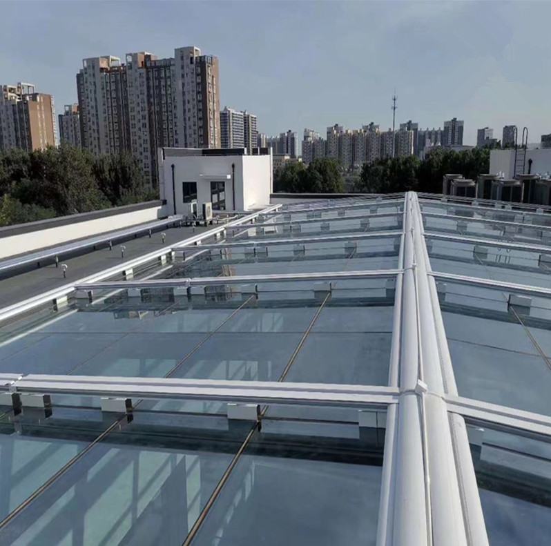 福建安装大型采光顶遮阳采光棚遮阳顶帘博纳思采光顶部建筑遮阳隔热帘