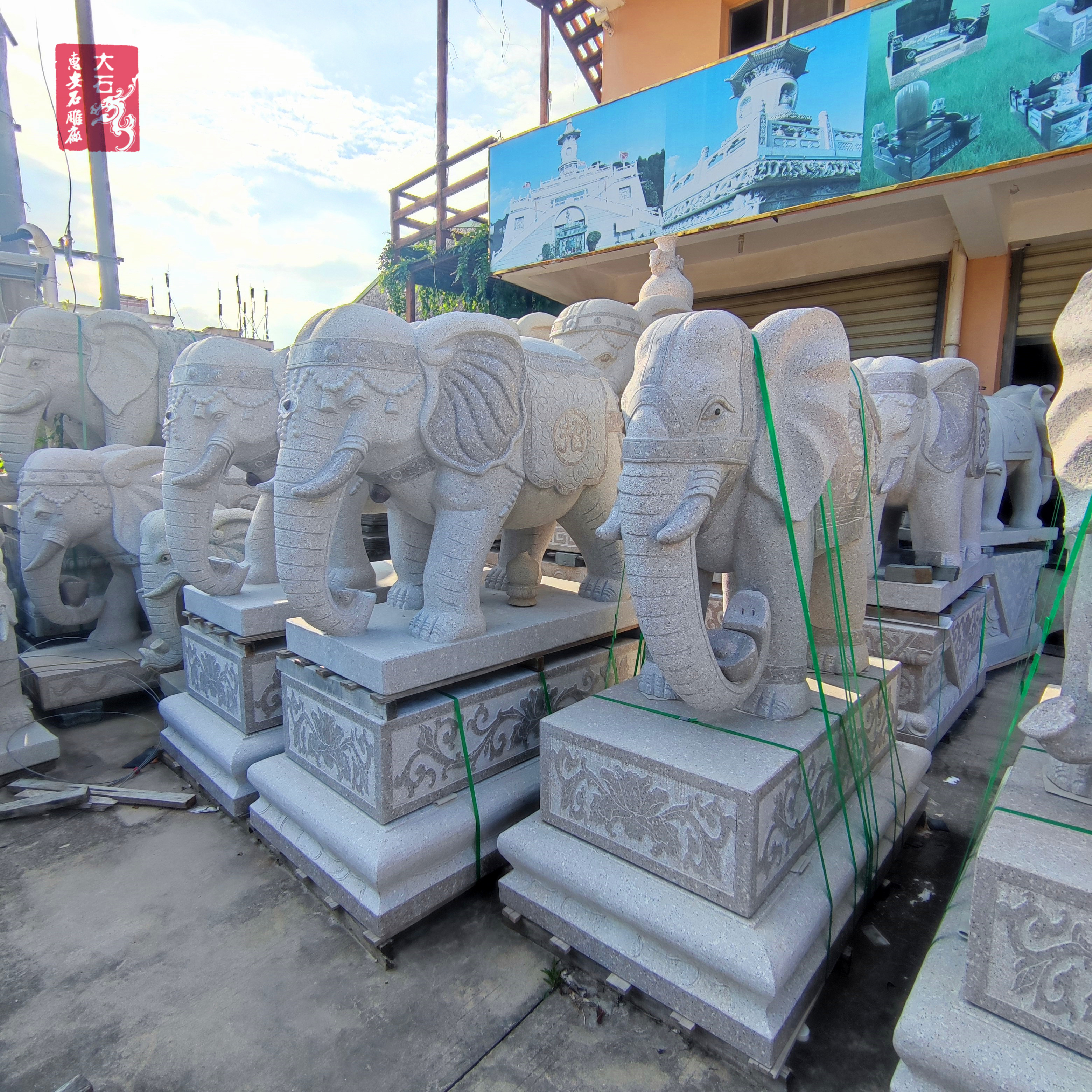 厂家批发石雕大象 石雕大象款式多样 福建大象石雕厂