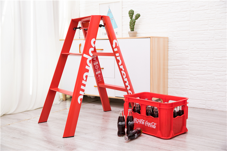 出口品质彩色家用三步梯双侧梯加厚铝合金梯supreme梯子摄影梯