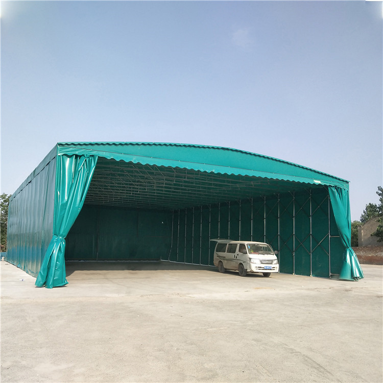 江苏无锡仓库活动雨篷工地施工推拉雨棚安装工期短
