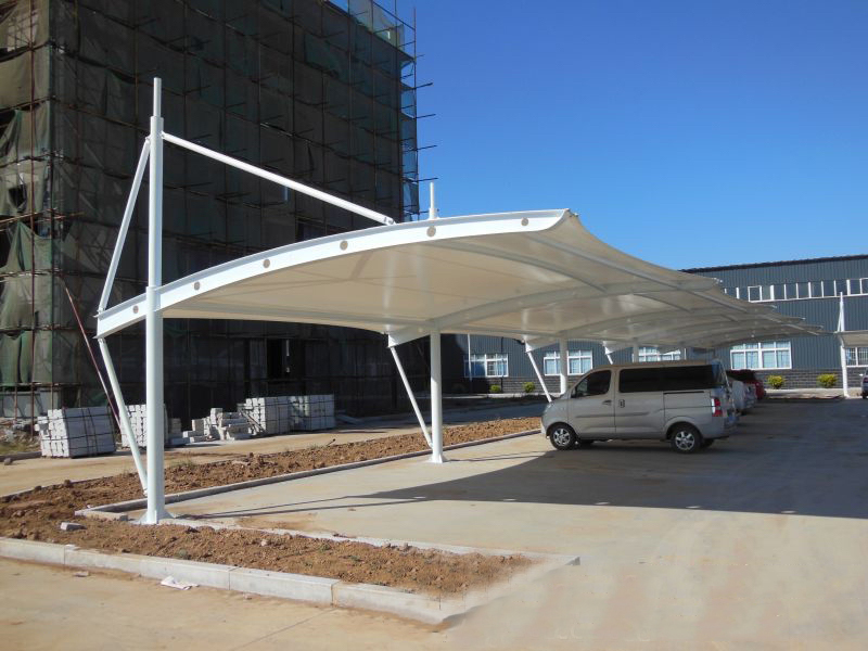 四川膜结构停车棚汽车遮雨棚停车场电动车遮阳棚景观张拉膜