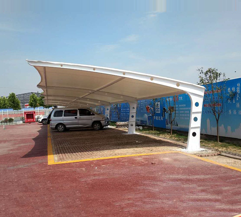 四川膜结构停车棚汽车遮雨棚停车场电动车遮阳棚景观张拉膜