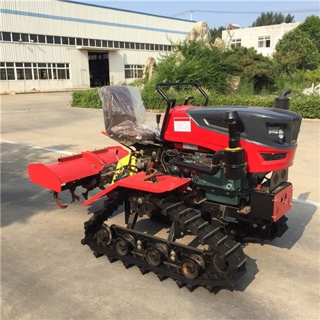 25马力水田履带旋耕机 履带翻土旋耕机 水田旋耕机作业效果