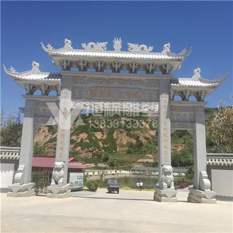 石雕牌楼牌坊 广场大理石门楼 村口石牌坊仿古   寺庙景区石牌楼
