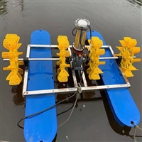 新型水车式打氧机 鱼塘养殖叶轮式打氧泵 铜芯水冷式电机水车增氧机