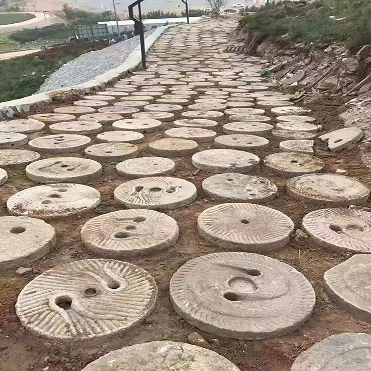 民间石磨盘铺路石 踏步石刻字磨盘 豪林石业 加工出售