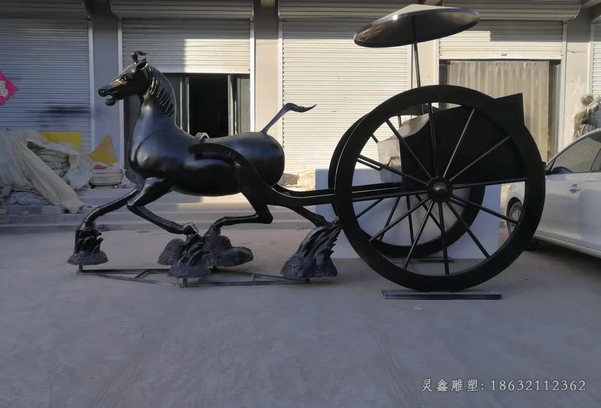 河北灵鑫园林雕塑工程有限公司 医院雕塑 >古代马车景观城市铜雕