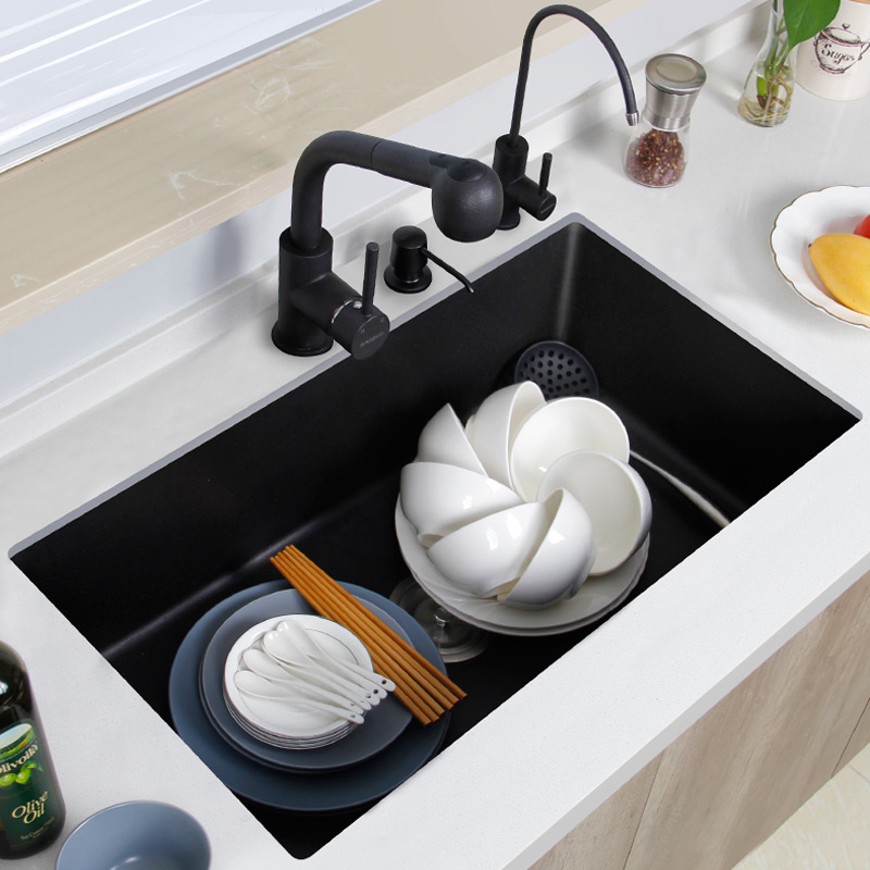 胡可推荐迈锐博德国石英石台下盆厨房水槽花岗岩单槽洗菜水池933